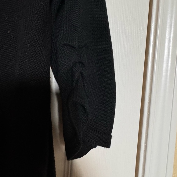 Apt9 Black Cardigan Large 3/4 ruched sleeves No tags - Picture 3 of 3